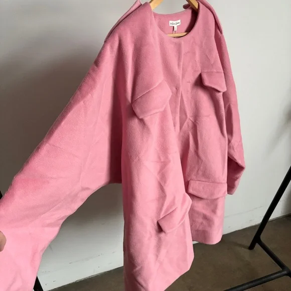 NWT Pink For Love And Lemons Collarless Blazer Jacket Sz X-Large - Picture 5 of 10